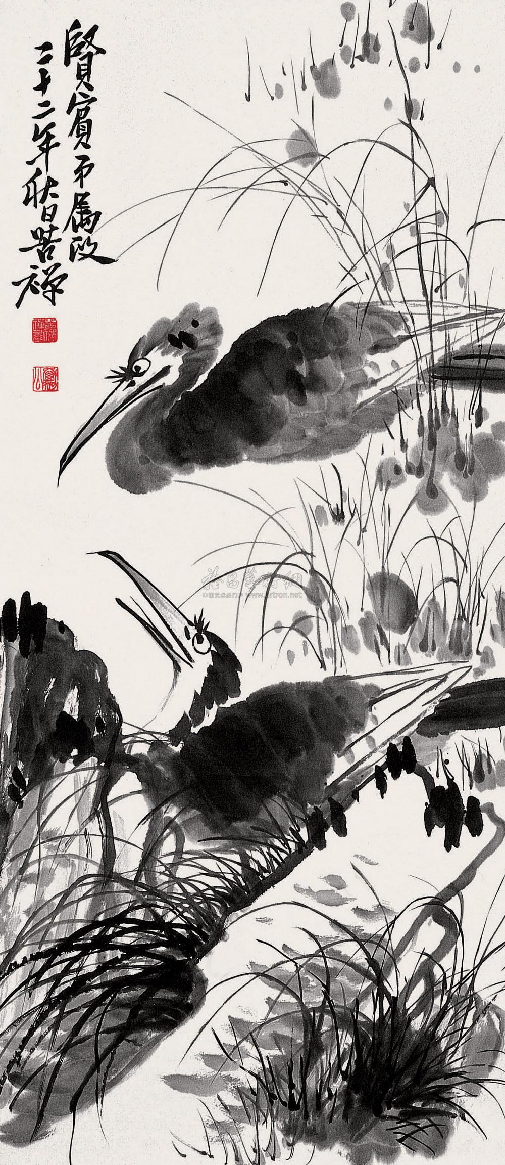 391 近现代 鱼鹰图 轴