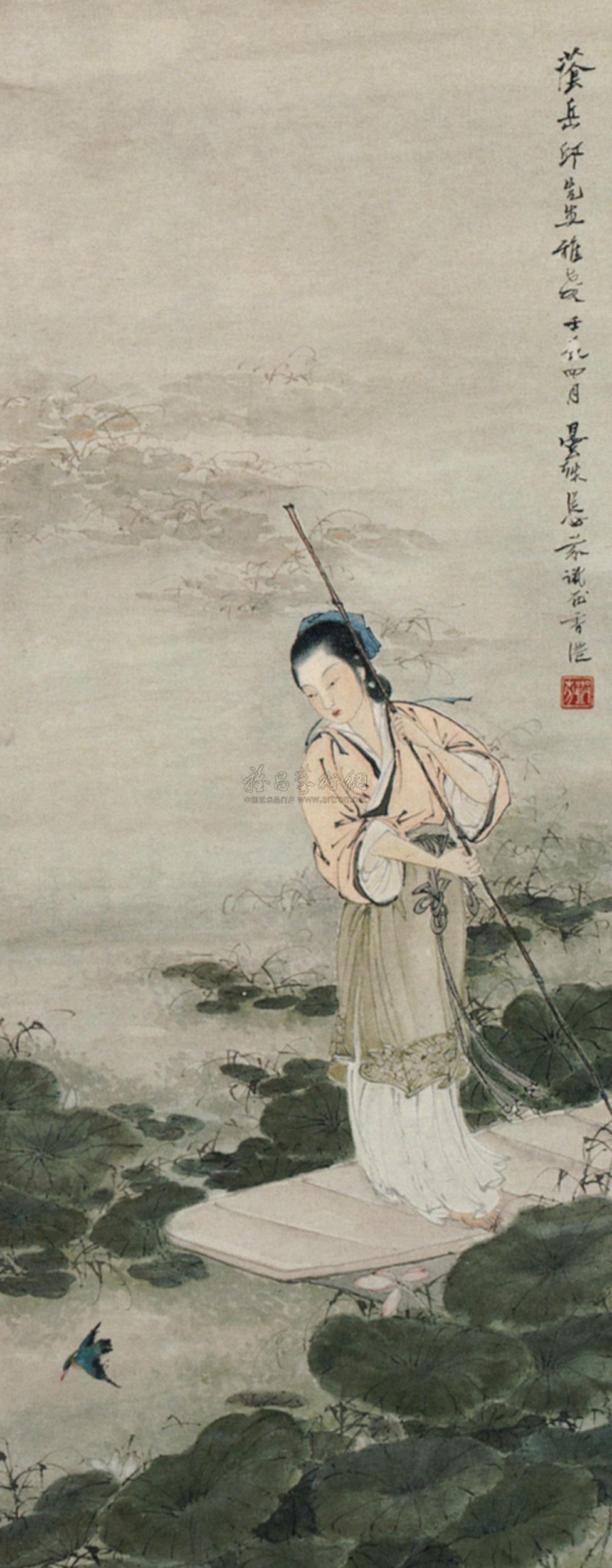 261 近现代 采莲图 镜心