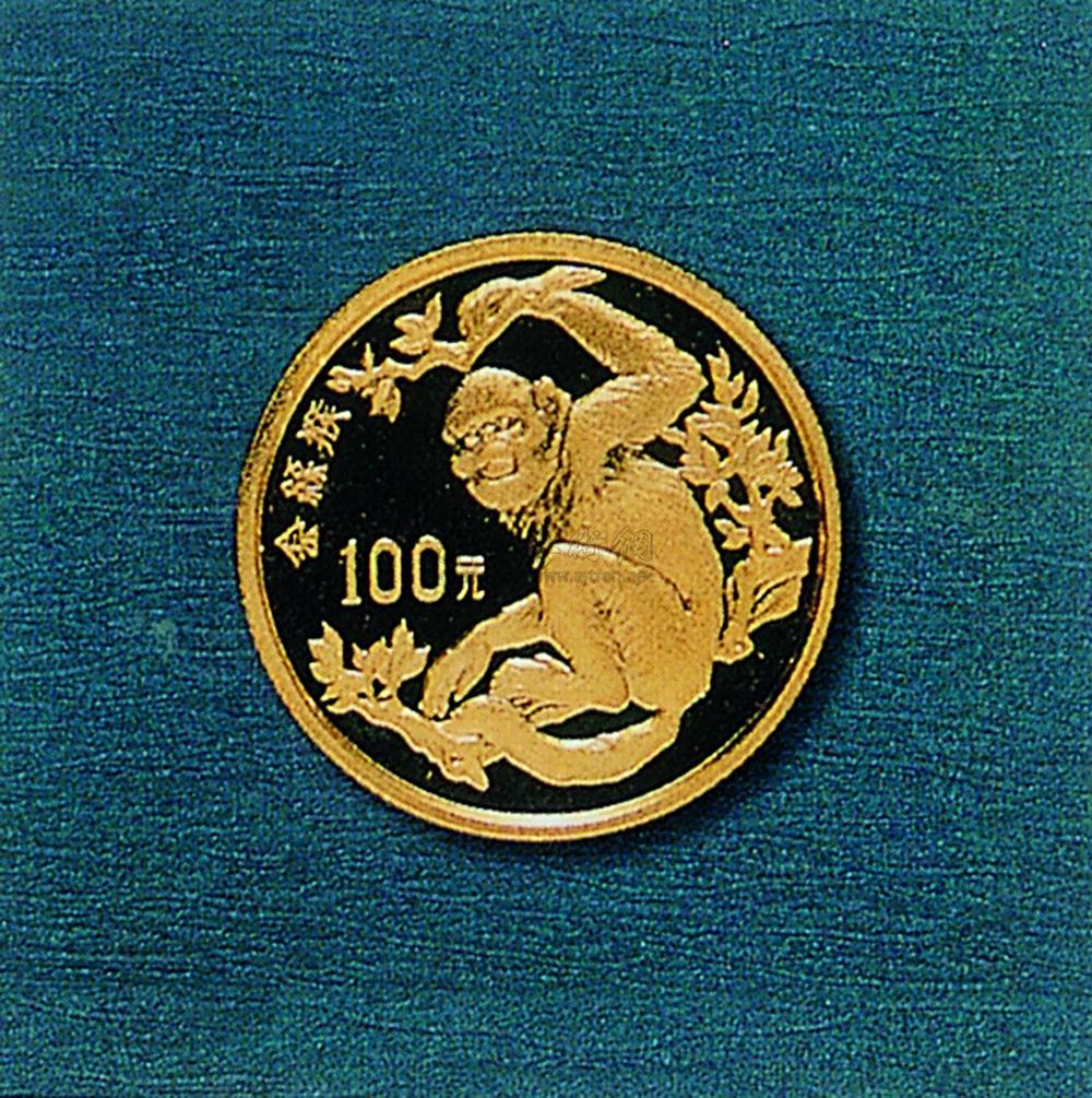 1637中国珍稀动物纪念金币金丝猴1枚