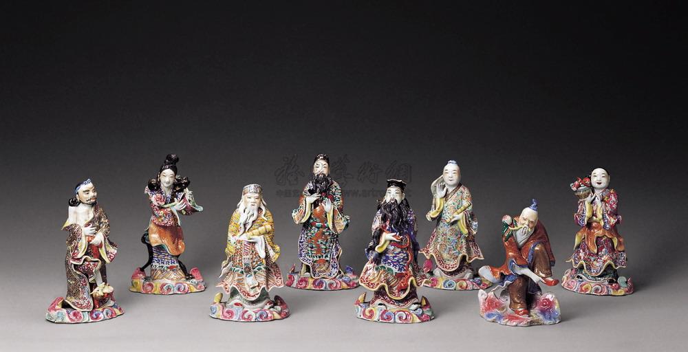 1231 民国 粉彩八仙人物像 (一套)
