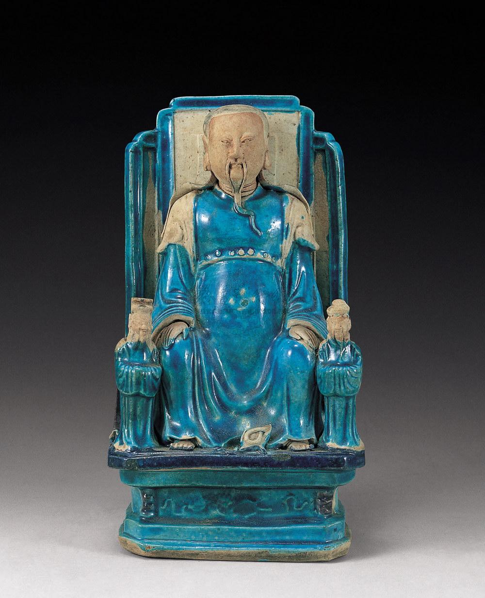 【明 孔雀绿釉真武大帝】拍卖品_图片_价格_鉴赏_明代单色釉瓷器_雅昌