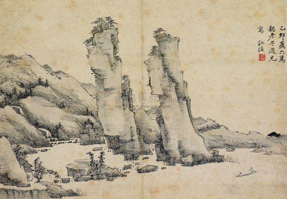 【乙卯（1675年）作 清溪放棹图 册页 水墨纸本】拍卖品_图片_价格_鉴赏_绘画_雅昌艺术品拍卖网