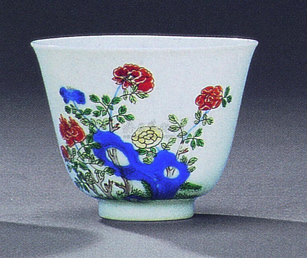 0624 清康熙 五彩花神杯