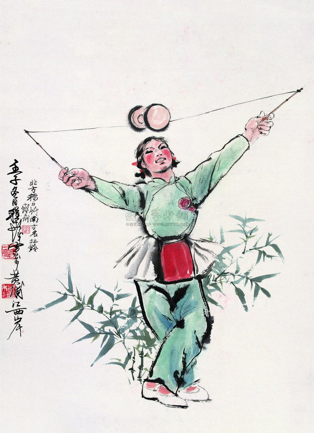 空竹文化绘画图片