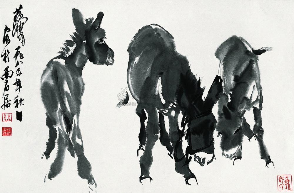 驴的水墨画法步骤图片