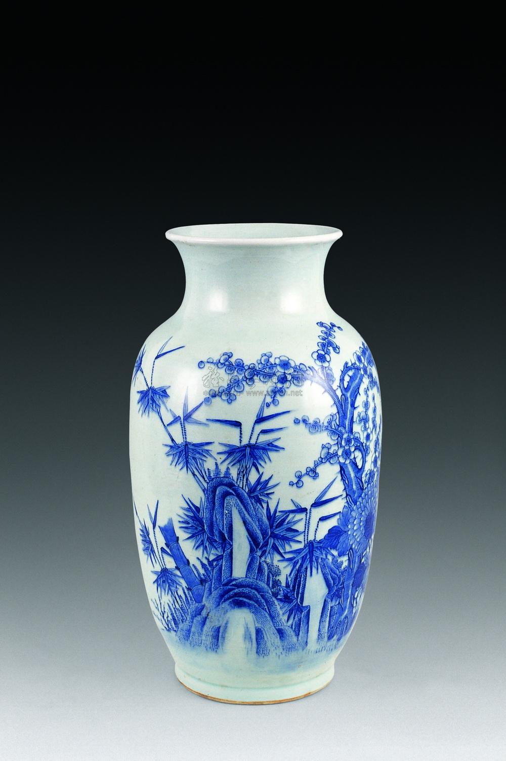 【清 光绪青花花卉灯笼瓶】拍卖品_图片_价格_鉴赏_清代青花瓷器_雅昌