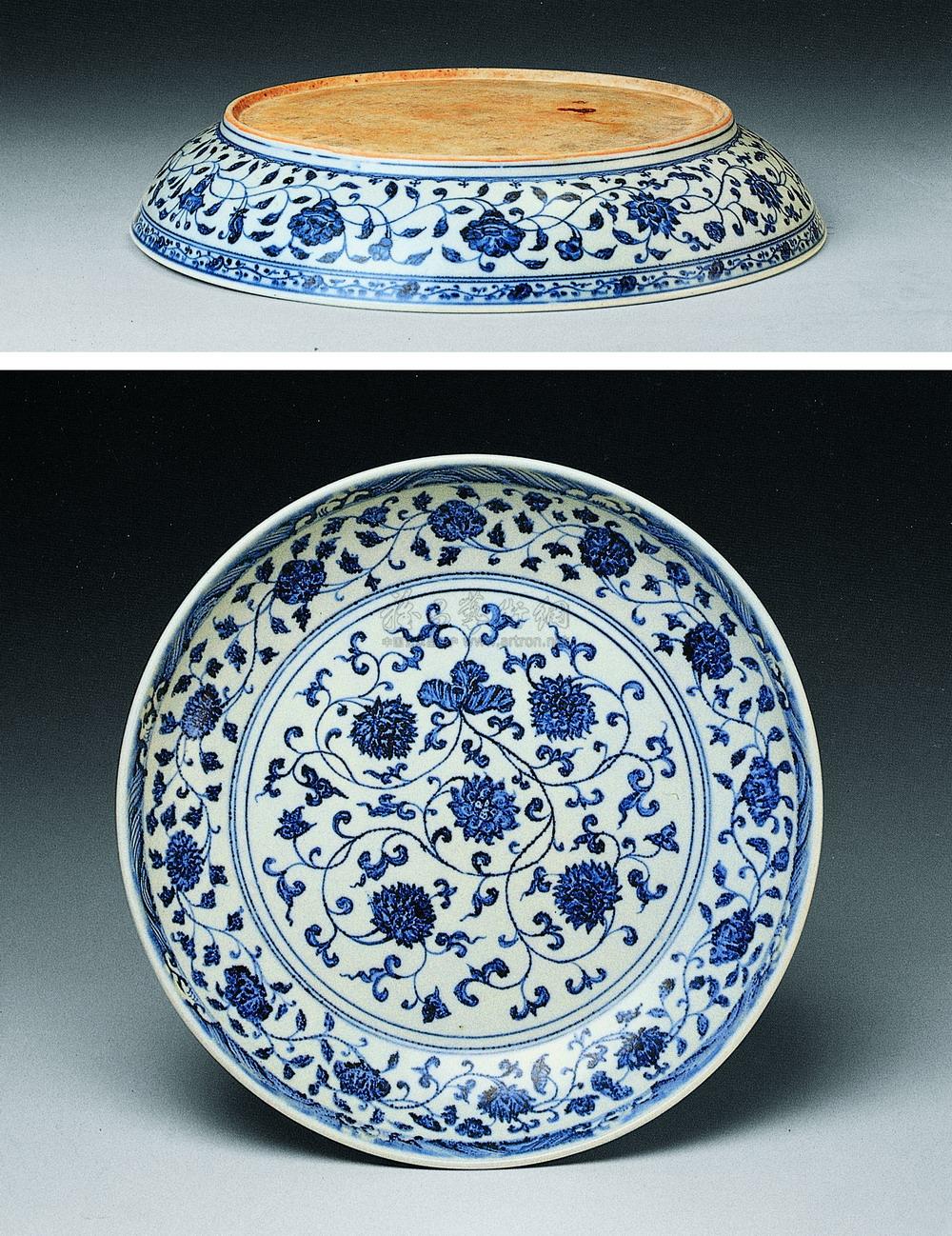 【明永乐 青花缠枝花卉纹盘】拍卖品_图片_价格_鉴赏_明代青花瓷器