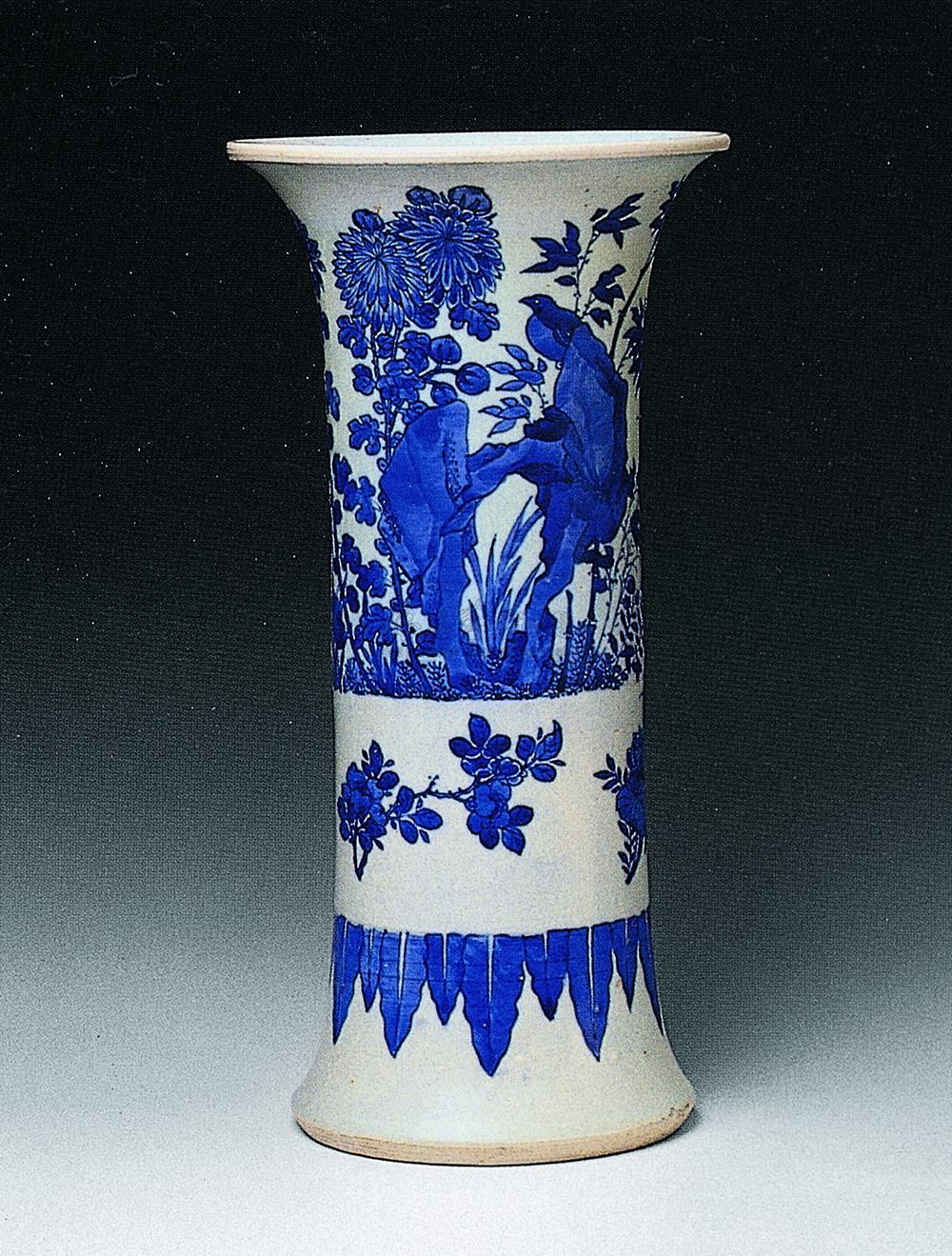 【清康熙 青花花鸟图花觚】拍卖品_图片_价格_鉴赏_清代青花瓷器_雅昌