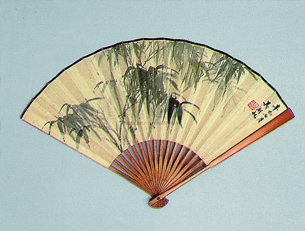 543 1941年作 青竹 扇面 设色纸本