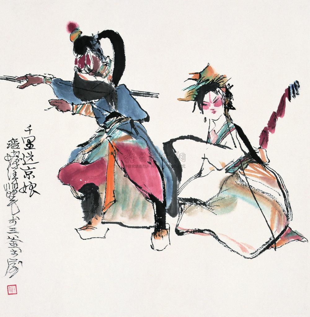 0062 千里送京娘 镜心 设色纸本