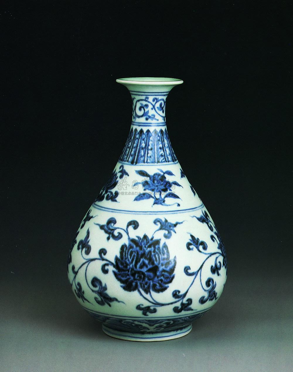 【明永乐 青花缠枝莲纹玉壶春瓶】拍卖品_图片_价格_鉴赏_明代青花
