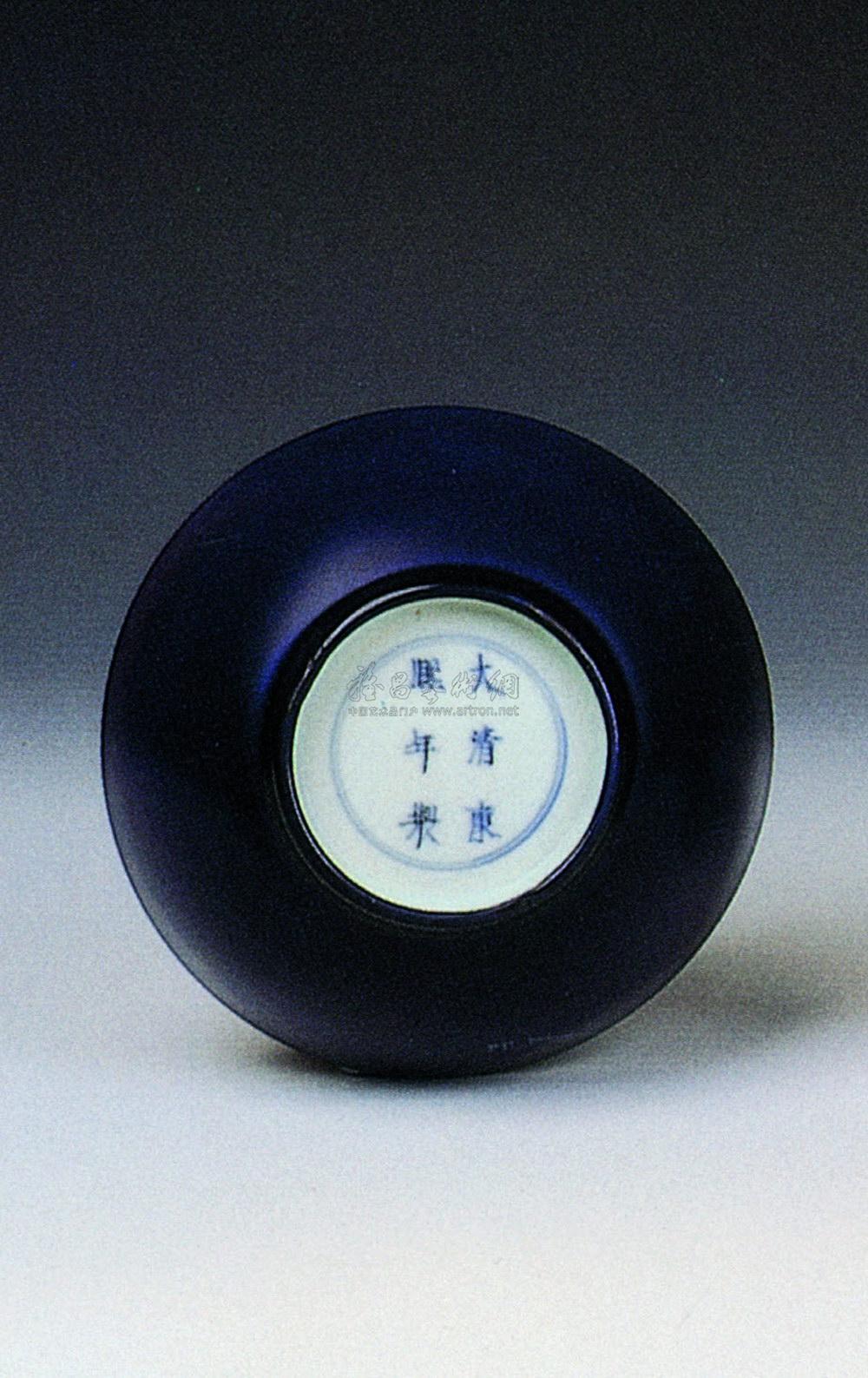 【清康熙 霁蓝釉盌 (一对)】拍卖品_图片_价格_鉴赏_清代单色釉瓷器