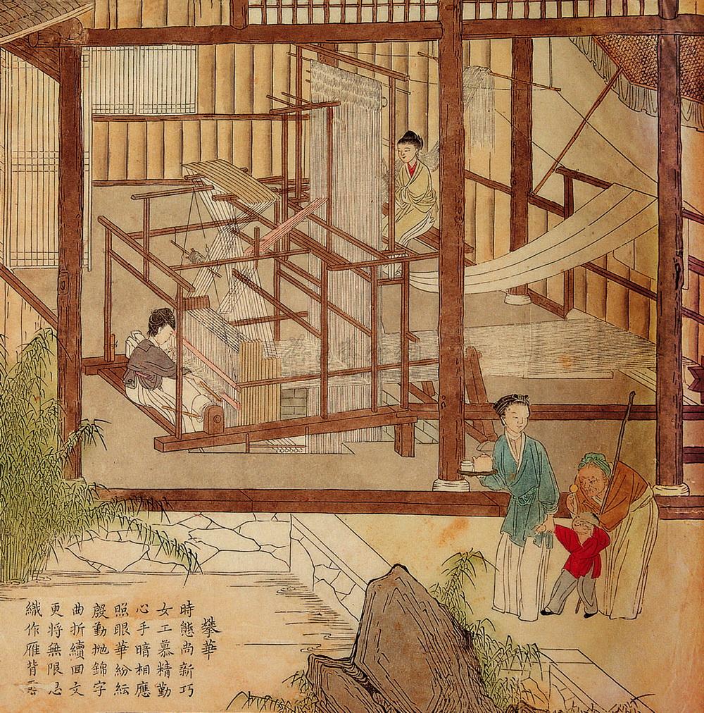 1865清康熙三十五年清康熙皇帝御诗焦秉真绘御制耕织图诗