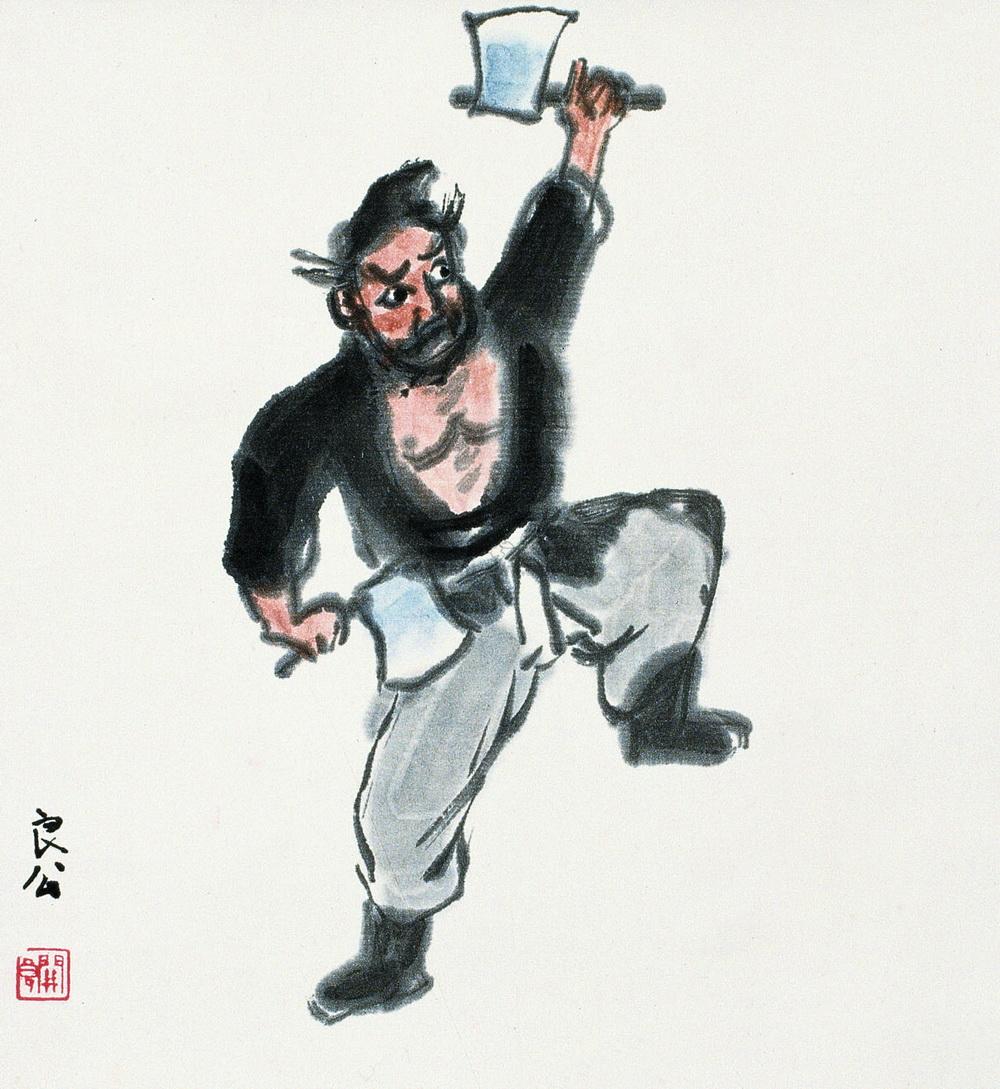 0813李逵立轴设色纸本