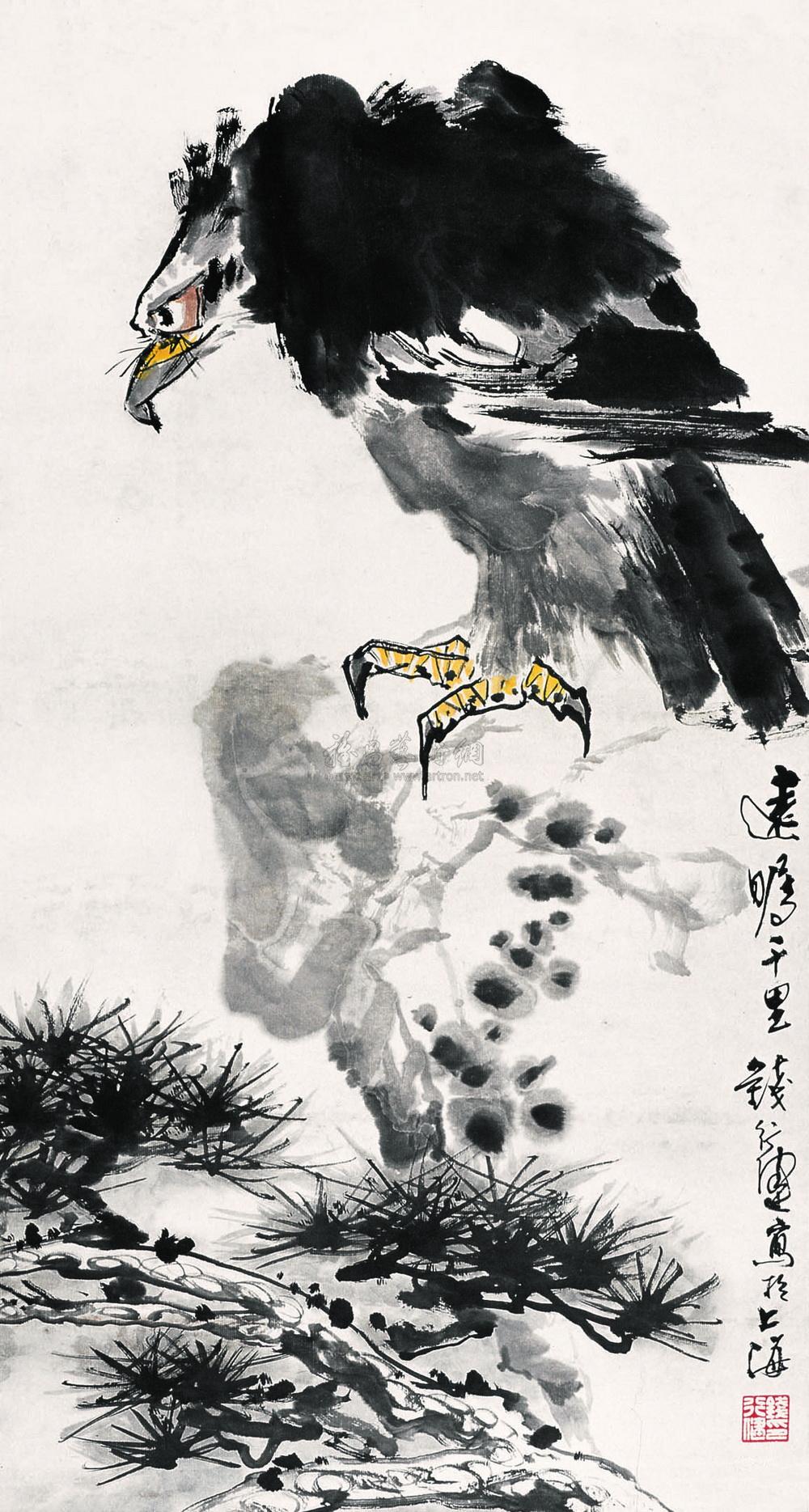 0110 远瞩千里 立轴 设色纸本