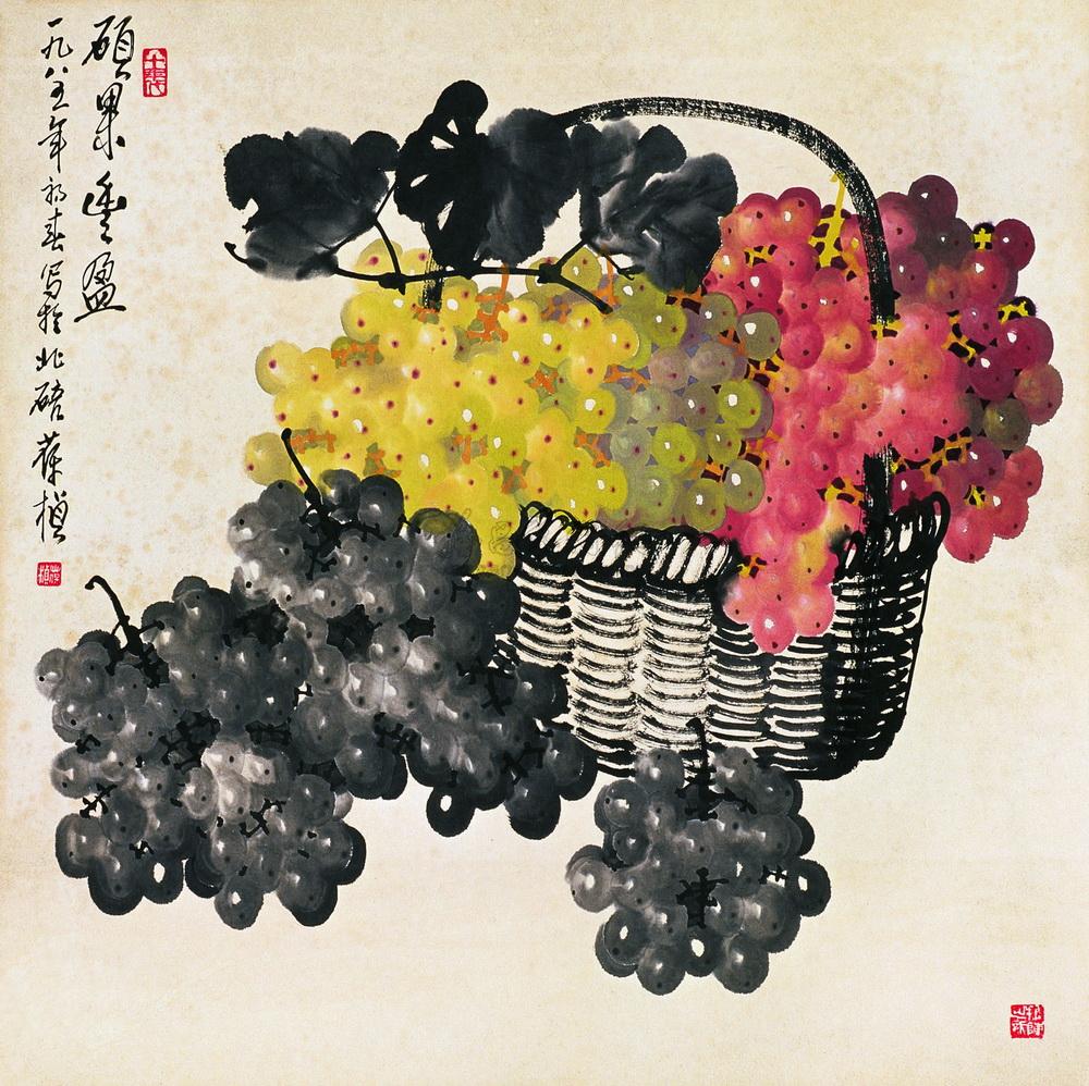 0485硕果丰盈立轴设色纸本