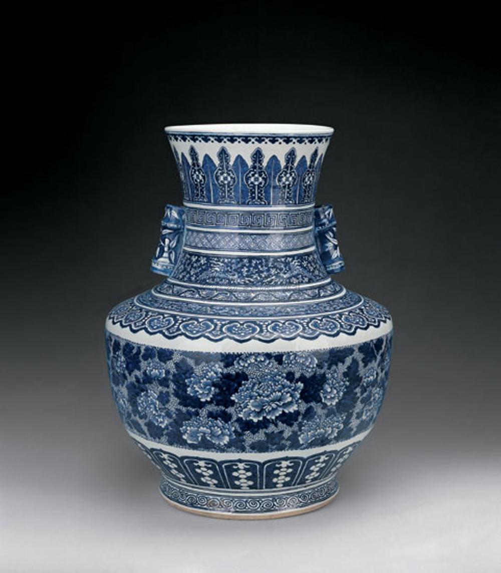 【清光绪 青花花卉纹贯耳尊】拍卖品_图片_价格_鉴赏_清代青花瓷器