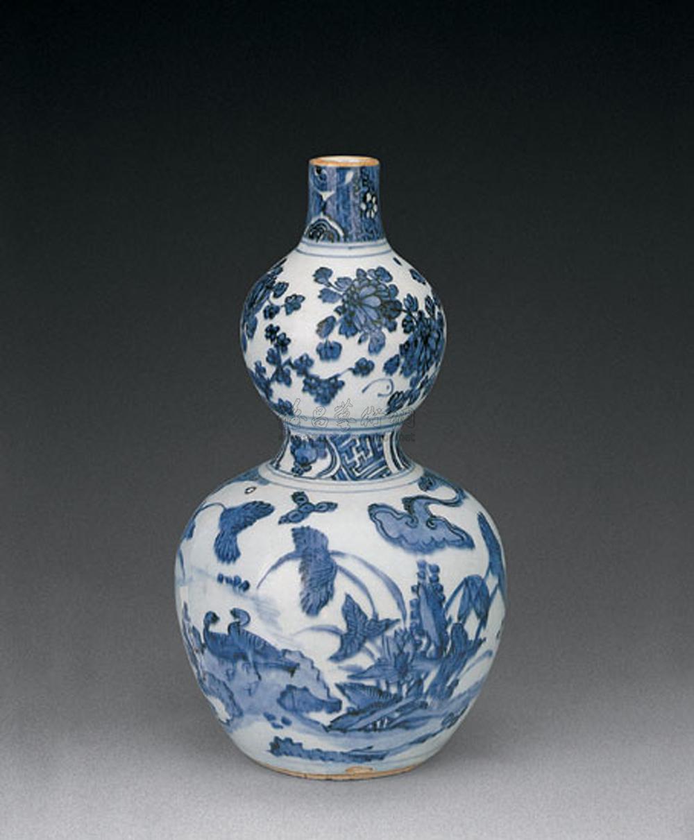 【明万历 青花花鸟纹葫芦瓶】拍卖品_图片_价格_鉴赏_明代青花瓷器