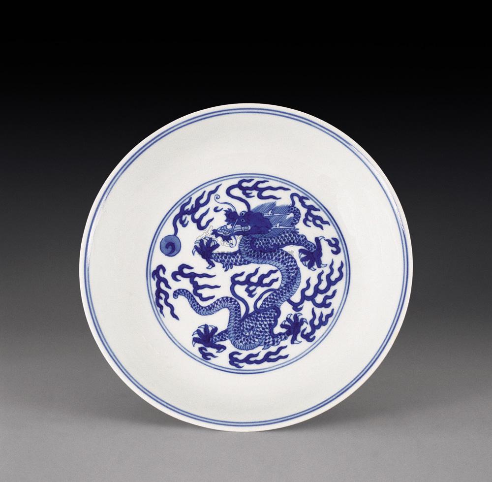 【清道光 青花云龙纹盘】拍卖品_图片_价格_鉴赏_清代青花瓷器_雅昌