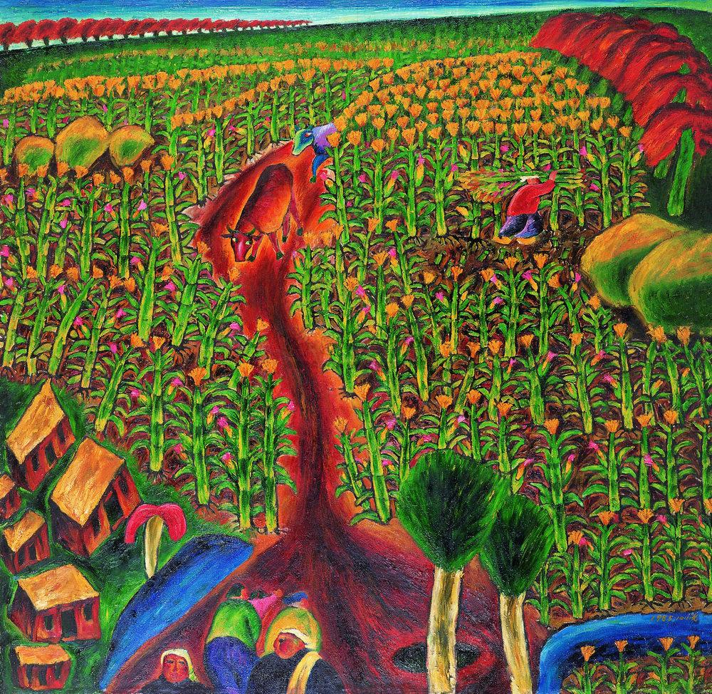 044 1985年 玉米地 布面油画