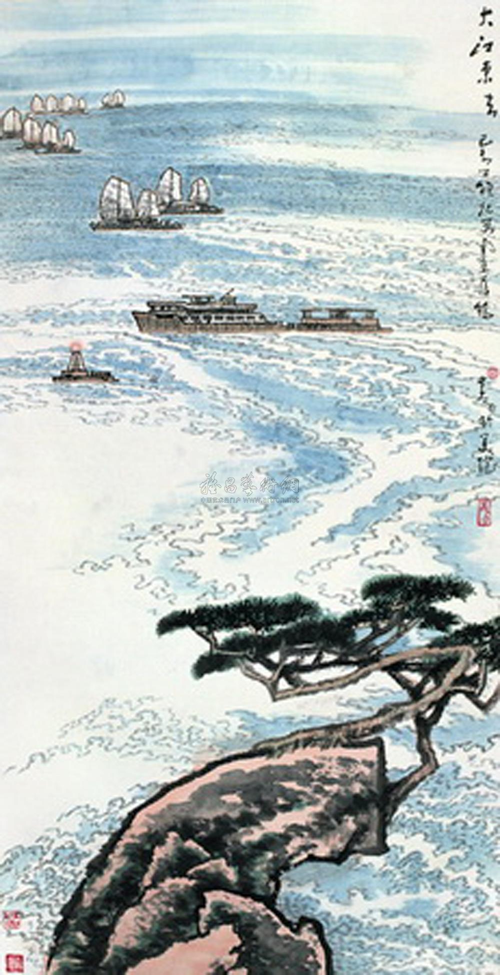 10731979年作大江东去立轴设色纸本