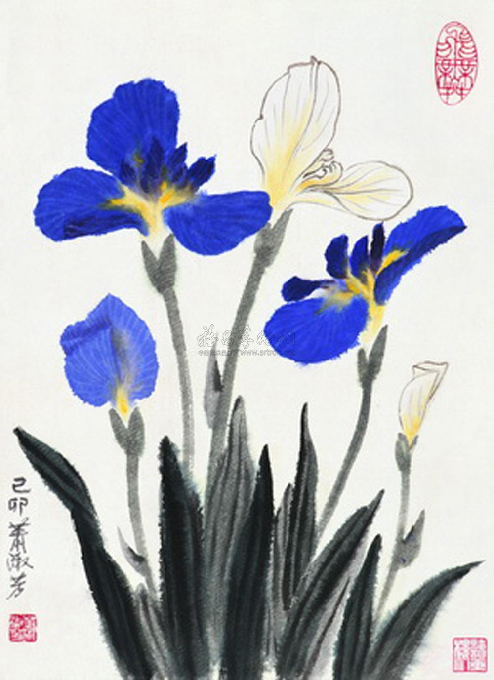 蓝色鸢尾花是谁画的图片