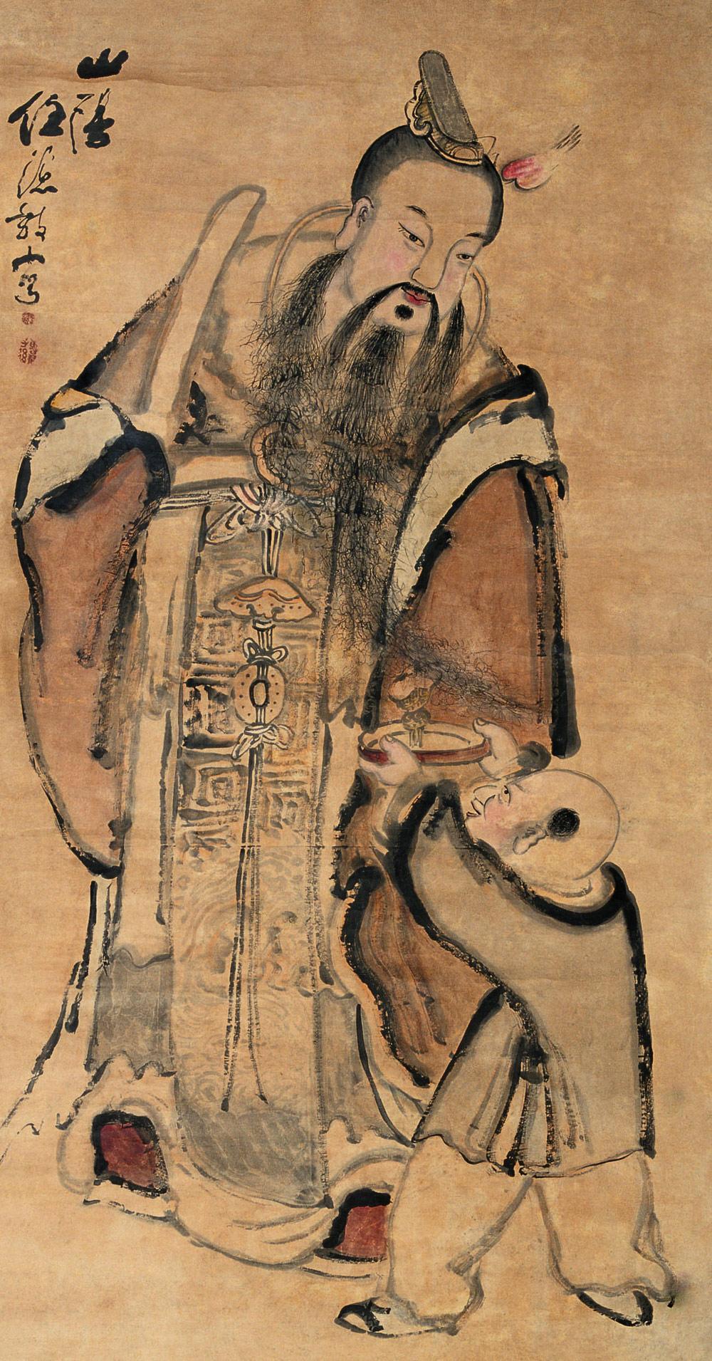 0164 加官进爵 立轴 设色纸本
