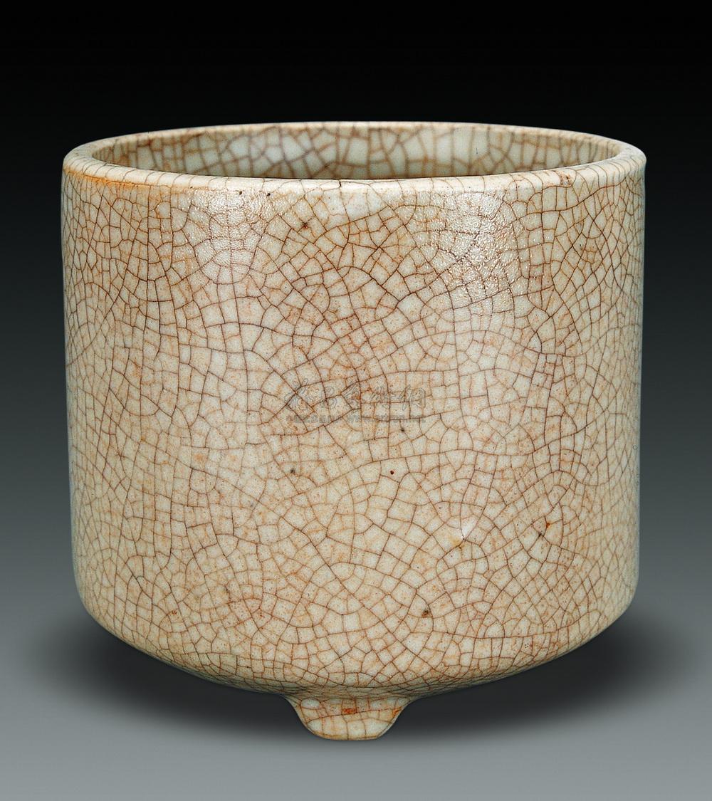 【清 哥窑三足炉】拍卖品_图片_价格_鉴赏_清代单色釉瓷器_雅昌艺术品