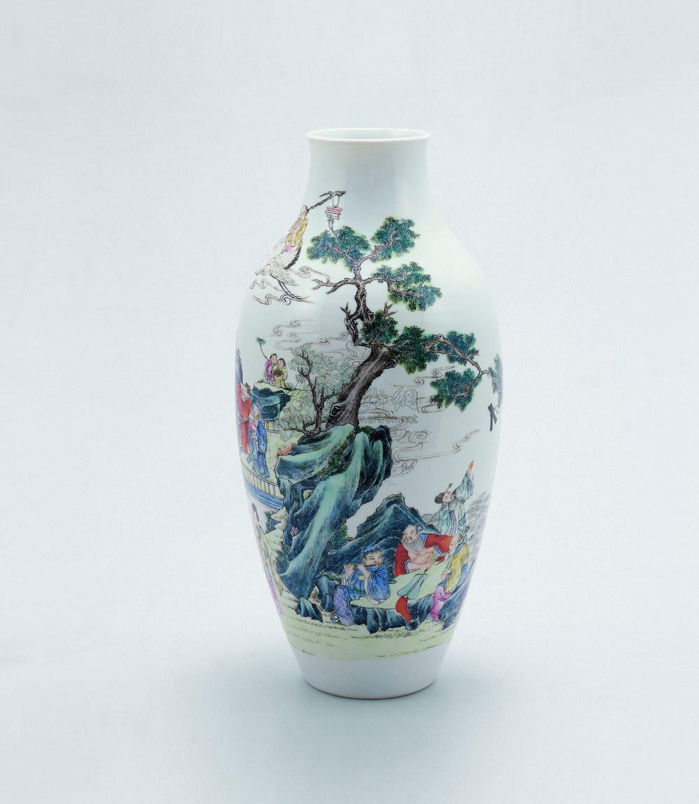 0398 清 粉彩八仙人物图瓶