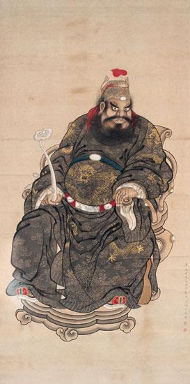 0824如意财神图立轴设色纸本