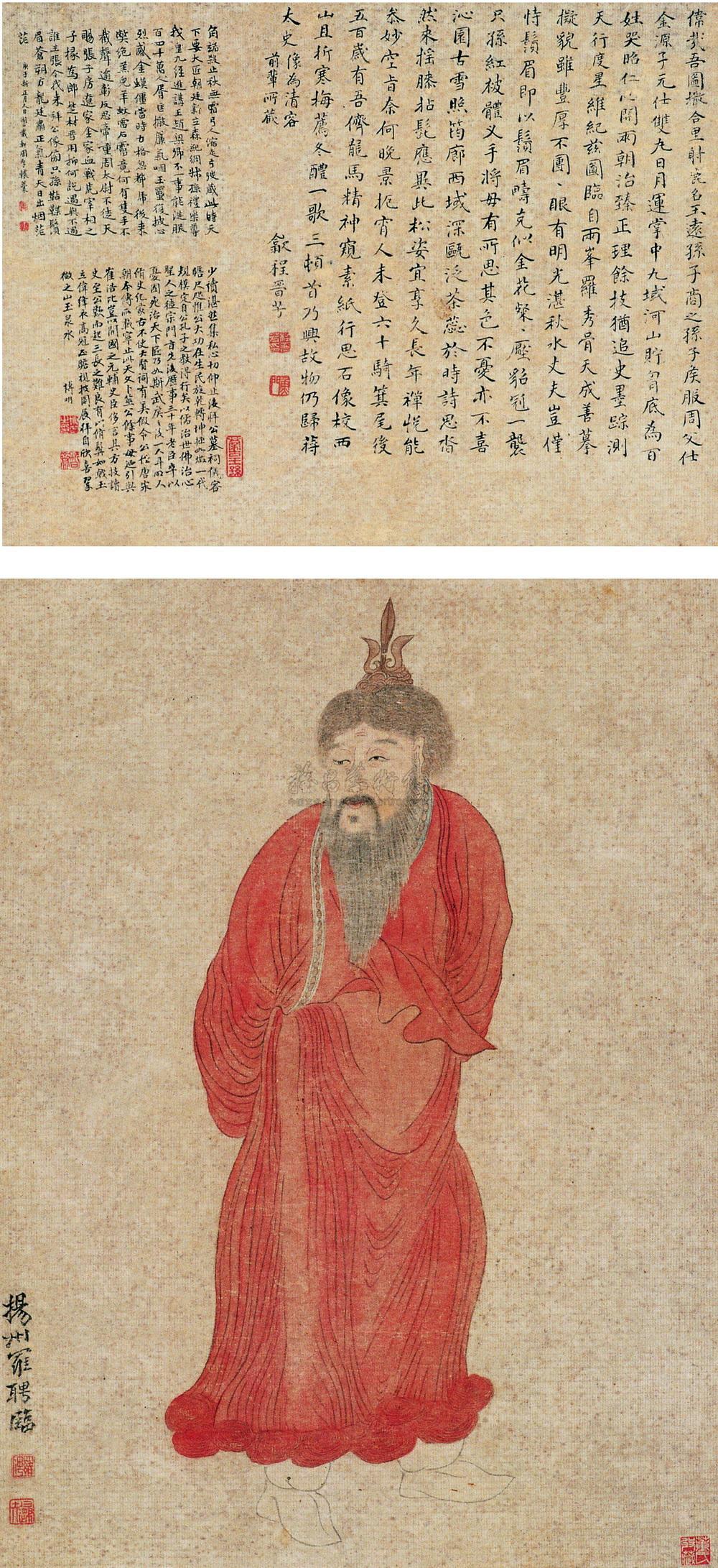 1153 耶律楚材像 立轴 设色纸本