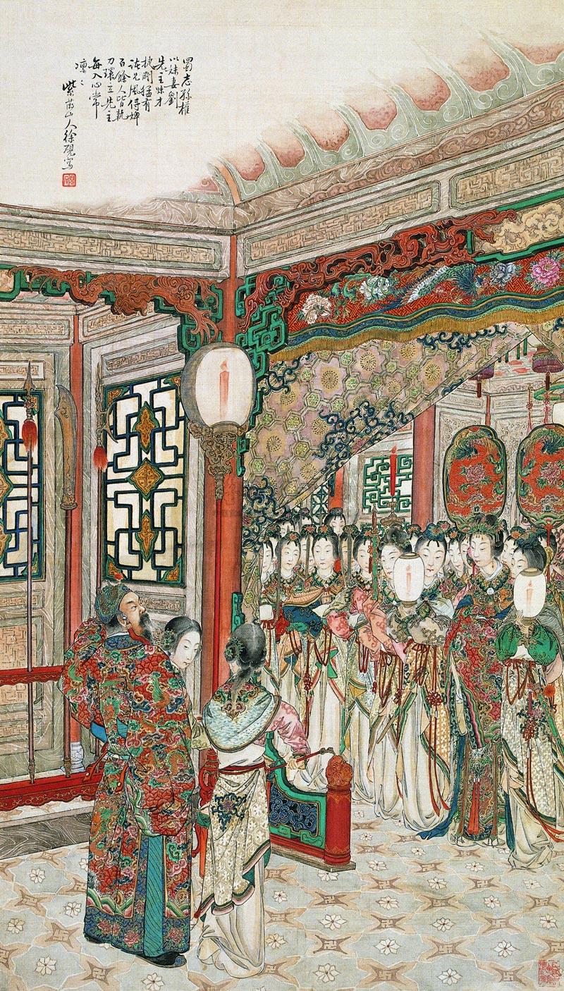 【孙权嫁妹图 立轴 绢本,设色】拍卖品_图片_价格_鉴赏_绘画_雅昌艺术