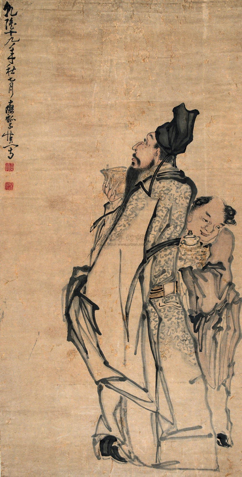 【1754年作 李白醉酒圖 紙本】拍賣品_圖片_價格_鑑賞_繪畫_雅昌藝術