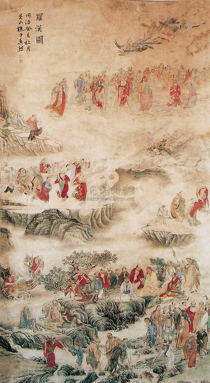 0229 罗汉图 立轴 设色纸本