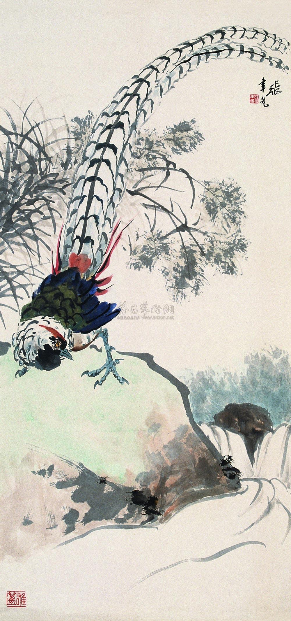 【锦鸡图 镜心 纸本】拍卖品_图片_价格_鉴赏_绘画_雅昌艺术品拍卖网