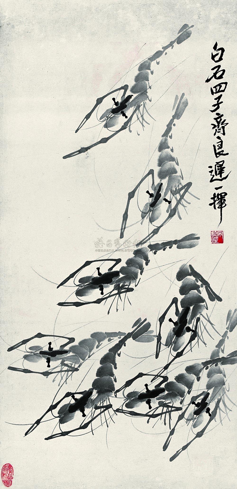 【群虾图 镜心 水墨纸本】拍卖品_图片_价格_鉴赏_绘画_雅昌艺术品