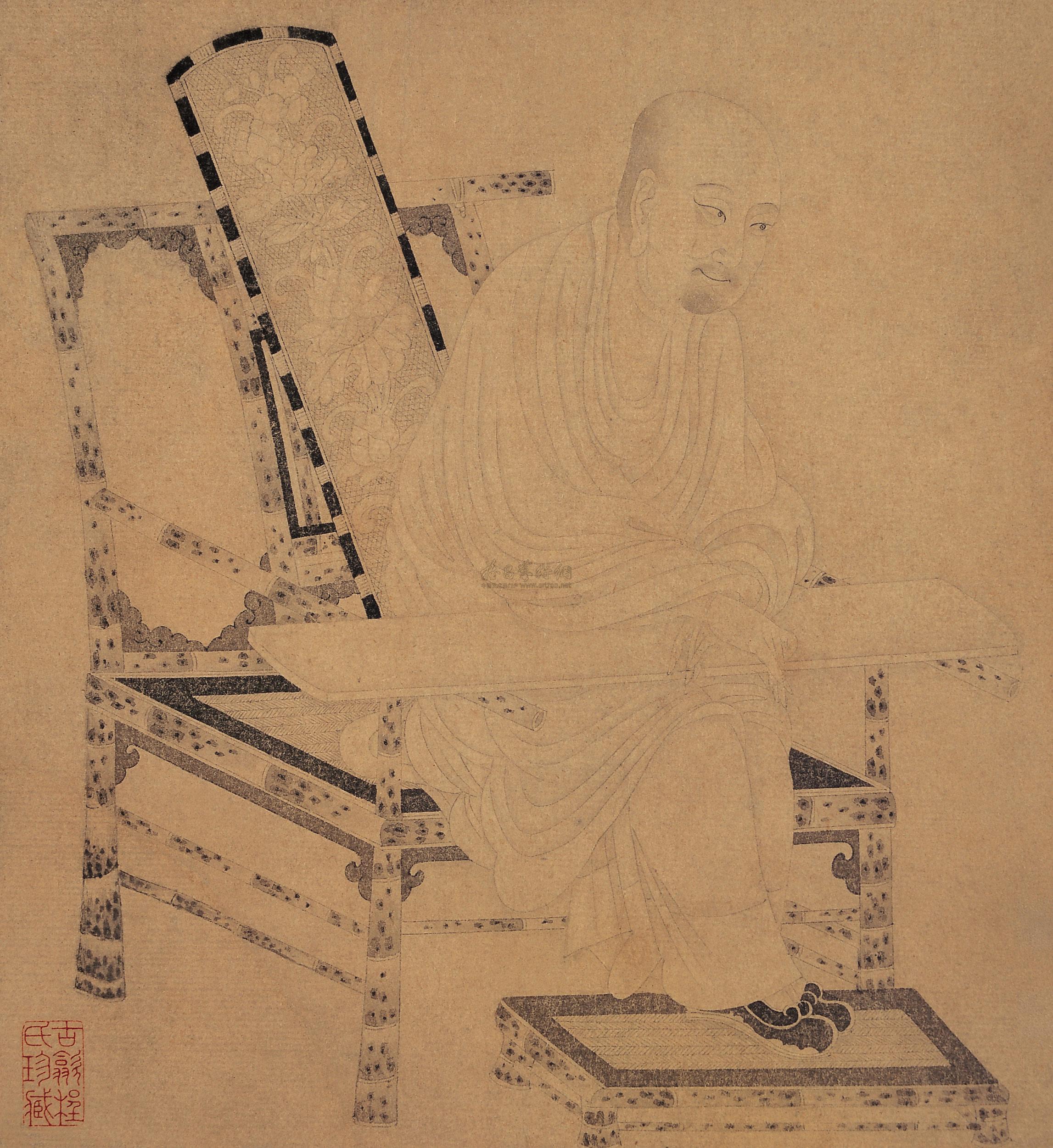 1526维摩演教图立轴绢本