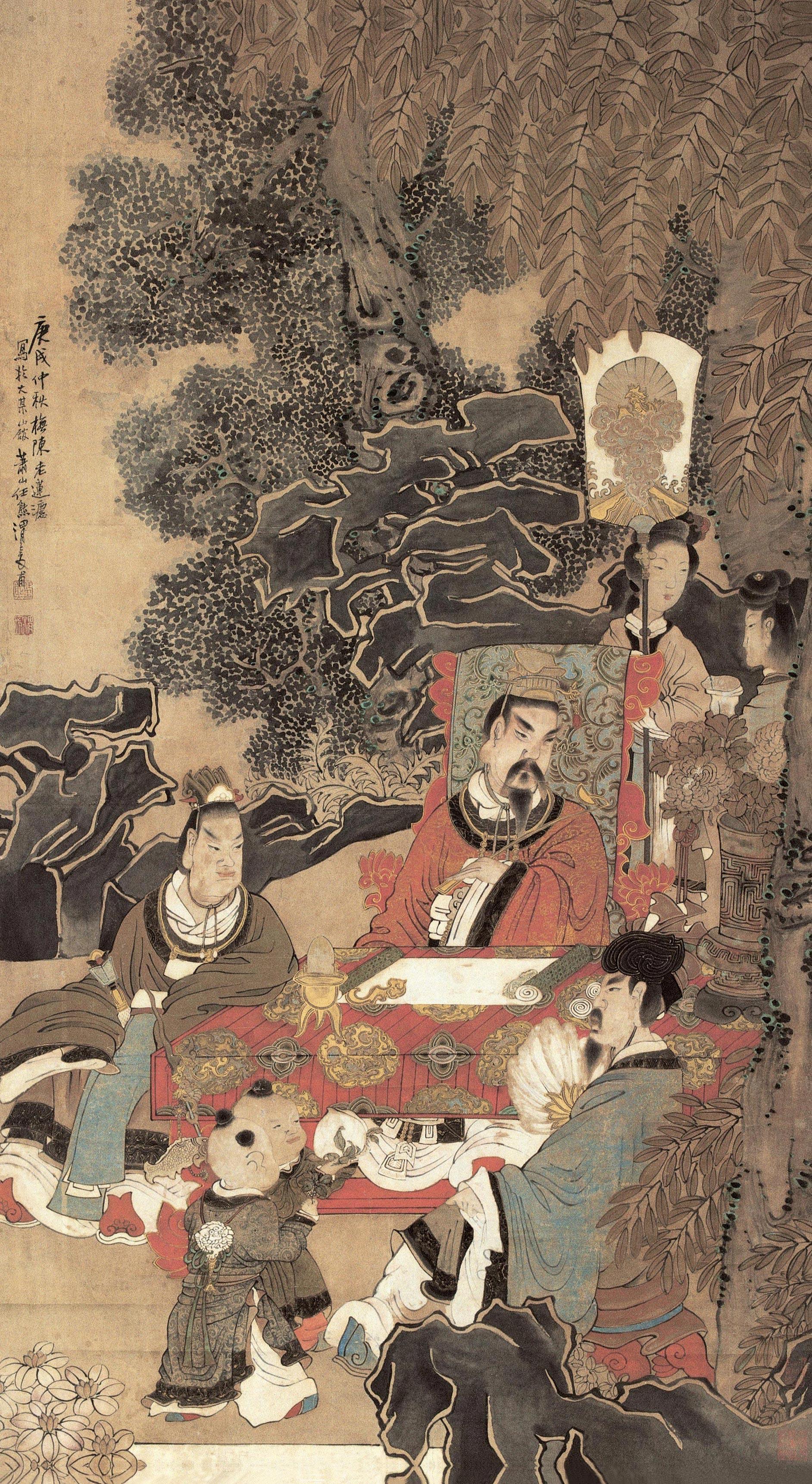 0584 文会图 立轴 设色纸本