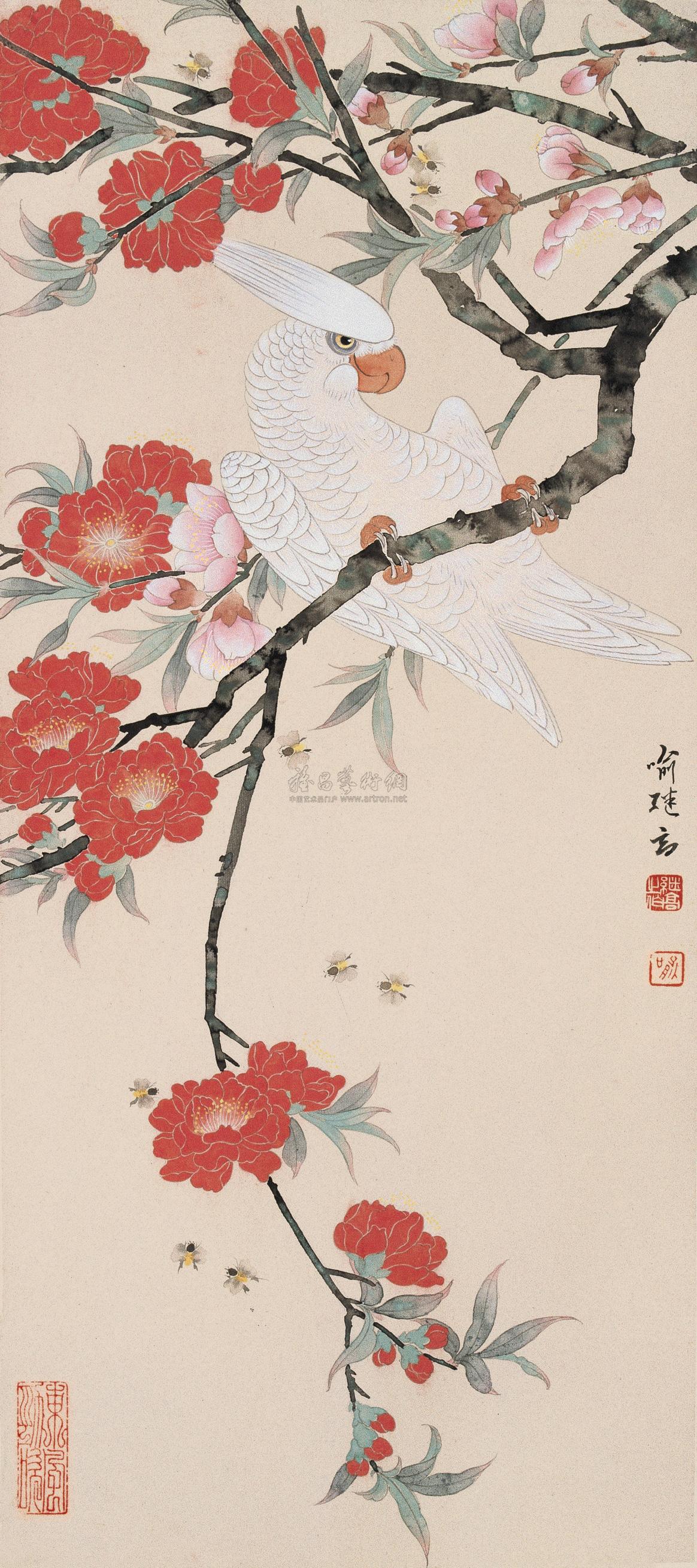 0723 白鹰图 立轴 设色纸本