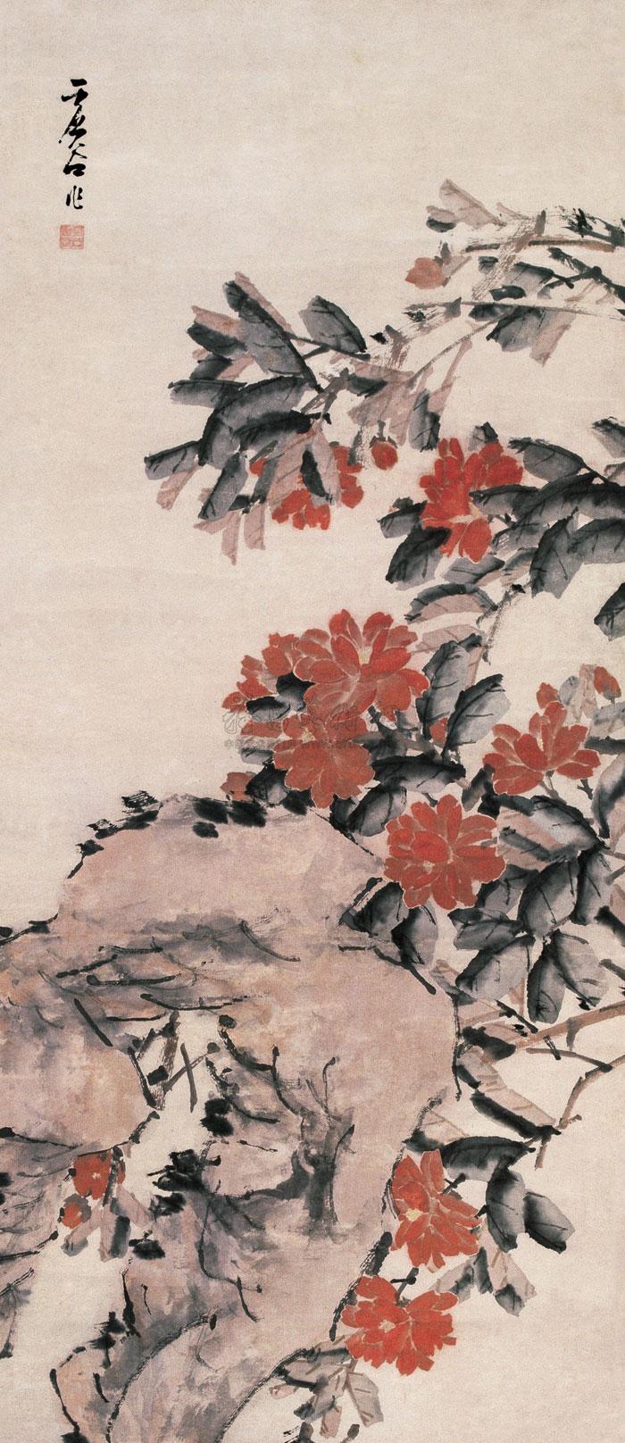 0126山茶花立轴