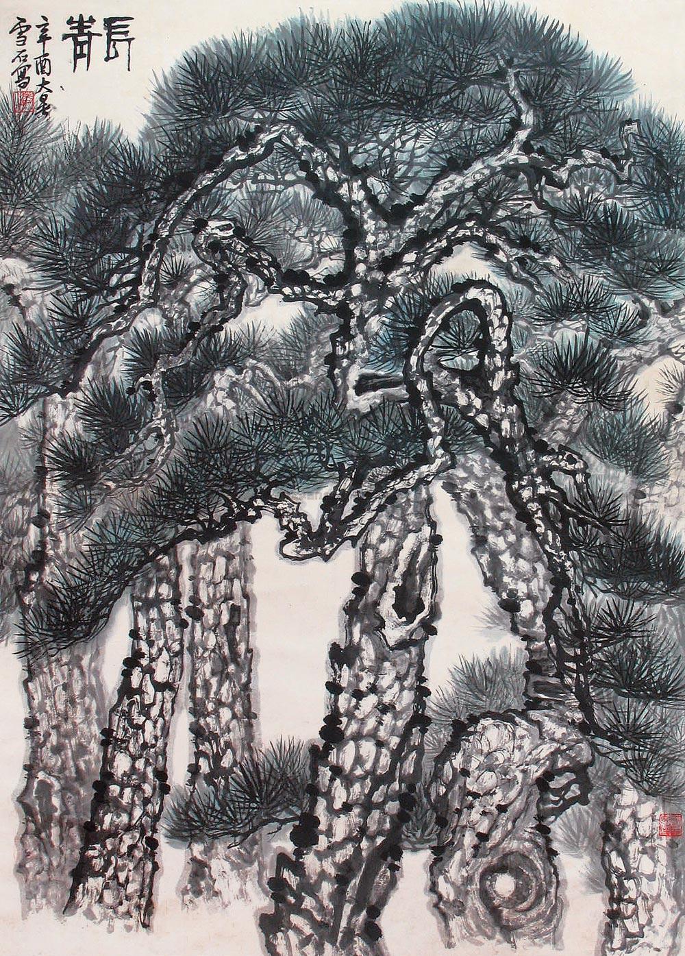 【长青图 立轴 设色纸本】拍卖品_图片_价格_鉴赏_绘画_雅昌艺术品