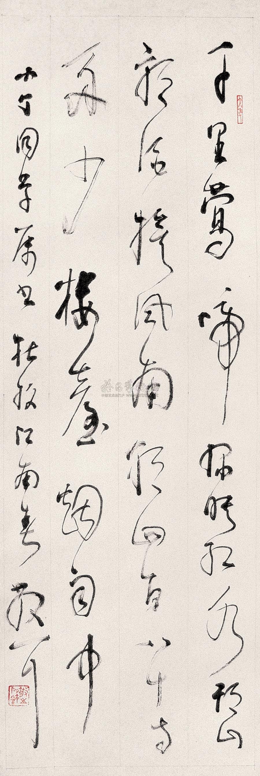 【草书杜牧江南春一首 立轴 水墨纸本】拍卖品_图片_价格_鉴赏_书法