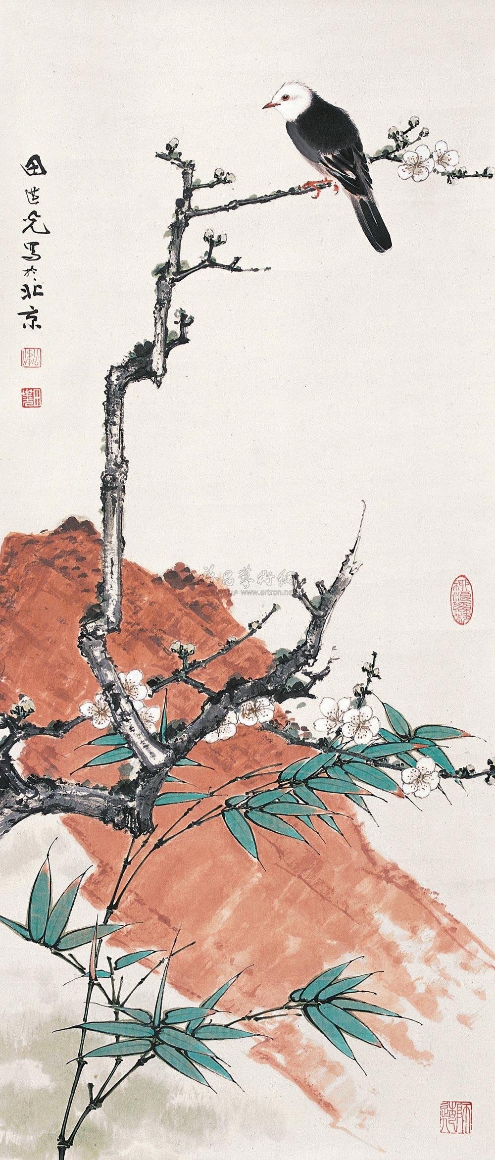 0266 白头翁 镜心 设色纸本