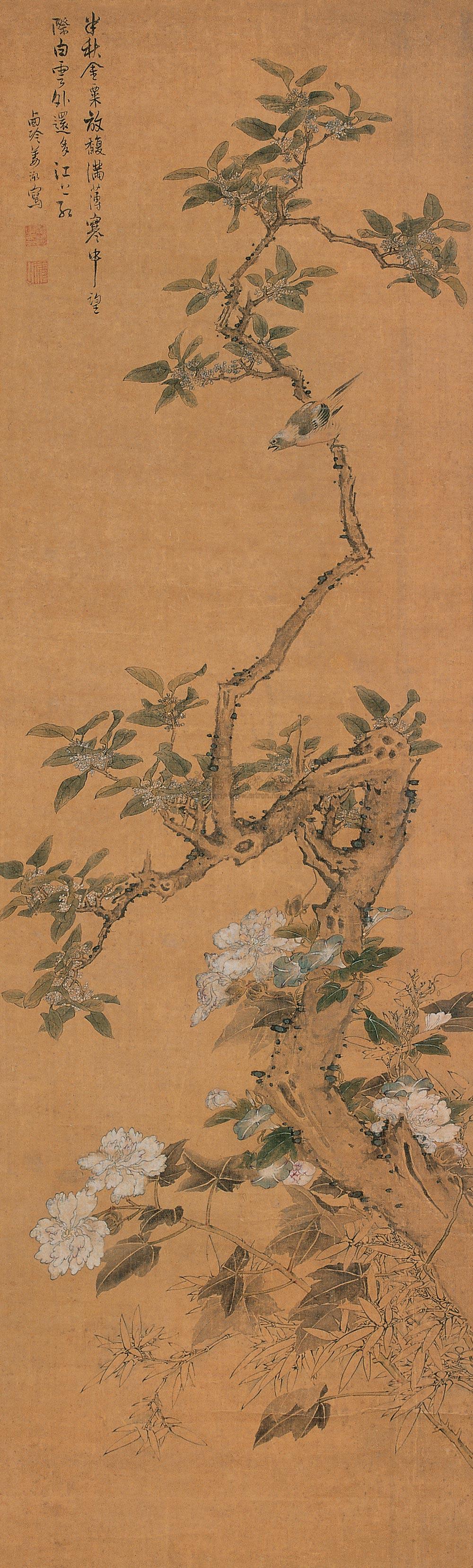 1320 桂花 立轴 设色绢本