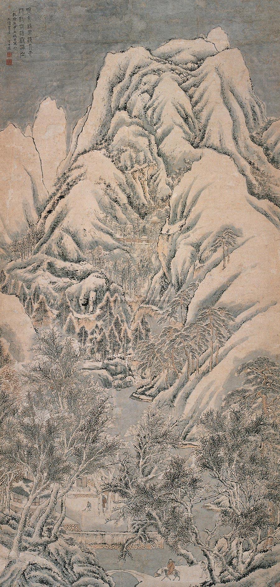 08721740年作寒山萧寺立轴设色纸本