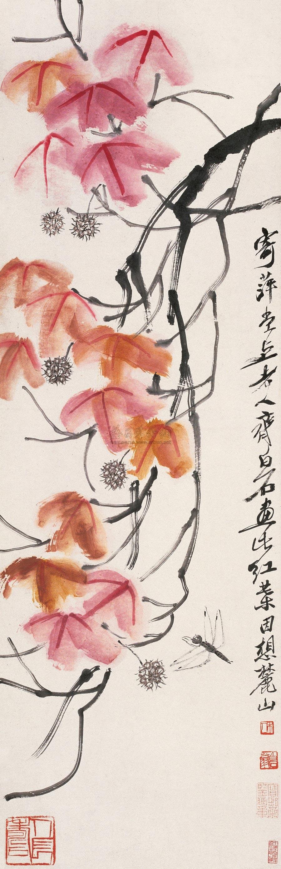 【红叶秋思 立轴 设色纸本】拍卖品_图片_价格_鉴赏_绘画_雅昌艺术品