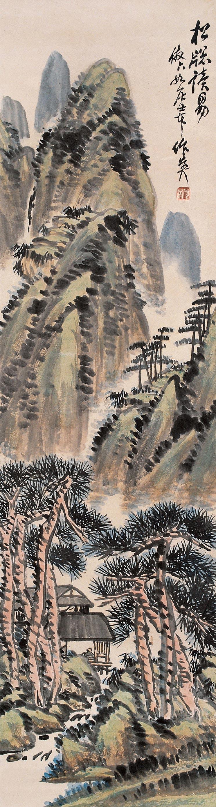 【松窗读易 立轴 设色纸本】拍卖品_图片_价格_鉴赏_绘画_雅昌艺术品拍卖网