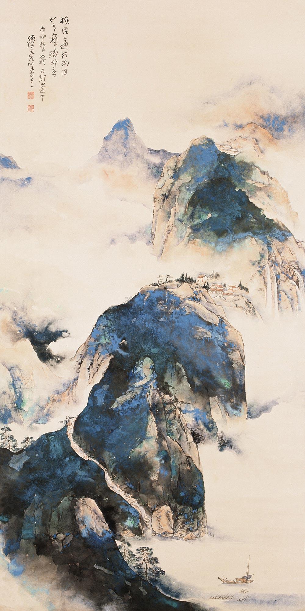 【泼彩山水图 立轴 设色纸本】拍卖品_图片_价格_鉴赏_绘画_雅昌艺术
