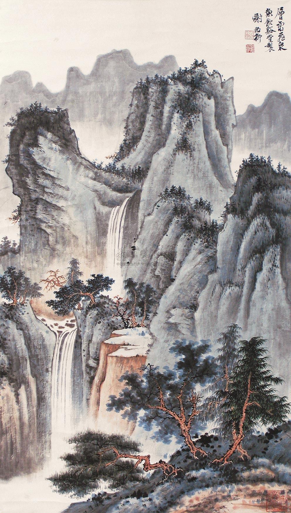 0179 山水 立轴 设色纸本