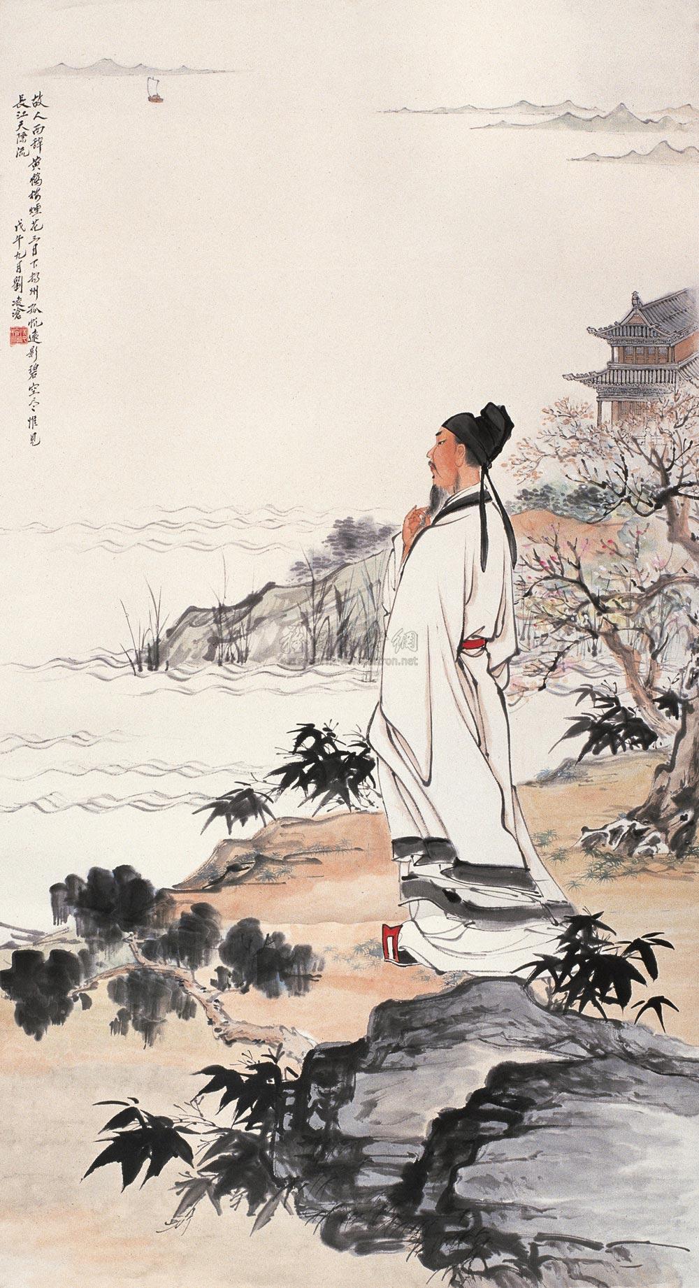 02951978年作李白诗意立轴设色纸本